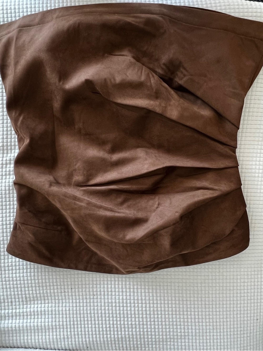 Anthropologie Suede-like Strapless Top